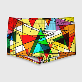 Мужские купальные плавки 3D с принтом ЦВЕТНОЙ ВИТРАЖ в Белгороде, Полиэстер 85%, Спандекс 15% |  | абстракт | красочный | оптическая иллюзия | розовый | синий | стекло | треугольник | цветной