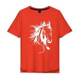 Мужская футболка хлопок Oversize с принтом Лошадиная голова в Тюмени, 100% хлопок | свободный крой, круглый ворот, “спинка” длиннее передней части | horse | битюк | жеребенок | жеребец | иноходец | кляча | кобыла | конь | коренник | лошади | лошадь | мерин | пони | рысак | скакун