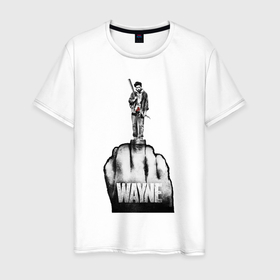 Мужская футболка хлопок с принтом Wayne fuck в Новосибирске, 100% хлопок | прямой крой, круглый вырез горловины, длина до линии бедер, слегка спущенное плечо. | baseball bat | roses | wayne | бейсбольная бита | бита | розы | средний палец | уэйн