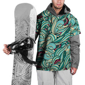 Накидка на куртку 3D с принтом ПЕРЕПЛЕТЕНИЕ ЛИСТВЫ в Кировске, 100% полиэстер |  | Тематика изображения на принте: абстракция | зеленые | минимализм | растения | текстура | цветы