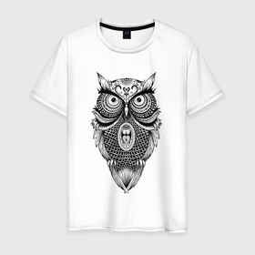 Мужская футболка хлопок с принтом Сова в стиле Мандала | Mandala Owl в Новосибирске, 100% хлопок | прямой крой, круглый вырез горловины, длина до линии бедер, слегка спущенное плечо. | ethnic | fashion | free | lover | lovers | mandala | sacral | scheme | style | wild | буддизм | дикий | иллюстрация | неясыть | сакральная схема | свобода | свободный | сипуха | совенок | совушка | стиль | сыч | эз | этника