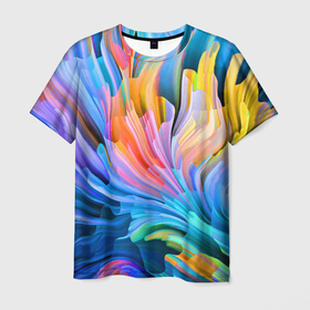 Мужская футболка 3D с принтом Красочный абстрактный паттерн   Лето    Colorful Abstract Pattern   Summer в Тюмени, 100% полиэфир | прямой крой, круглый вырез горловины, длина до линии бедер | abstraction | color | fashion | summer | абстракция | лето | мода | цвет