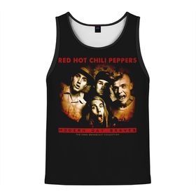 Мужская майка 3D с принтом Modern Day Braves   Red Hot Chili Peppers в Екатеринбурге, 100% полиэстер | круглая горловина, приталенный силуэт, длина до линии бедра. Пройма и горловина окантованы тонкой бейкой | red hot chili peppers | rhcp | альтернативный | джош клингхоффер | красные острые перцы чили | метал | ред хот чили пеперс | рок группа | рхчп | рэп | фанк | фли | чад смит | энтони кидис