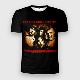 Мужская футболка 3D Slim с принтом Modern Day Braves   Red Hot Chili Peppers , 100% полиэстер с улучшенными характеристиками | приталенный силуэт, круглая горловина, широкие плечи, сужается к линии бедра | red hot chili peppers | rhcp | альтернативный | джош клингхоффер | красные острые перцы чили | метал | ред хот чили пеперс | рок группа | рхчп | рэп | фанк | фли | чад смит | энтони кидис