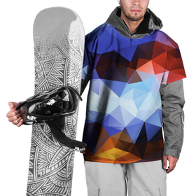 Накидка на куртку 3D с принтом Абстрактный цветной узор из треугольников   Abstract colored triangle pattern в Новосибирске, 100% полиэстер |  | abstraction | color | pattern | triangle | абстракция | треугольник | узор | цвет