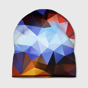Шапка 3D с принтом Абстрактный цветной узор из треугольников   Abstract colored triangle pattern в Новосибирске, 100% полиэстер | универсальный размер, печать по всей поверхности изделия | abstraction | color | pattern | triangle | абстракция | треугольник | узор | цвет