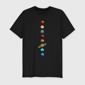Мужская футболка хлопок Slim с принтом Парад нарисованных планет в Курске, 92% хлопок, 8% лайкра | приталенный силуэт, круглый вырез ворота, длина до линии бедра, короткий рукав | planets | the parade of planets | астрономия | венера | вселенная | день космонавтики | земля | космос | марс | меркурий | парад планет | планеты | плутон | сатурн | уран | юпитер
