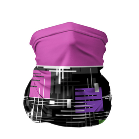 Бандана-труба 3D с принтом Розово фиолетовый геометрические фигуры и полосы в Санкт-Петербурге, 100% полиэстер, ткань с особыми свойствами — Activecool | плотность 150‒180 г/м2; хорошо тянется, но сохраняет форму | retro | абстрактный | геометрические фигуры | ретро | темно розовый | фиолетовый