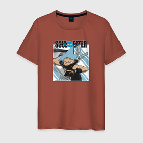 Мужская футболка хлопок с принтом Black Star   Soul Eater в Екатеринбурге, 100% хлопок | прямой крой, круглый вырез горловины, длина до линии бедер, слегка спущенное плечо. | anime | black star | eater | evans | manga | soul | soul eater | аниме | блэк стар | манга | пожиратели душ