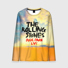 Мужской лонгслив 3D с принтом Hyde Park Live   The Rolling Stones в Екатеринбурге, 100% полиэстер | длинные рукава, круглый вырез горловины, полуприлегающий силуэт | the rolling stones | бродяги | вольные странники | катящиеся камни | кит ричардс | мик джаггер | рок группа | рок н ролл | ролинг стоун | роллинг стоунс | рон вуд | стоунз | чарли уоттс