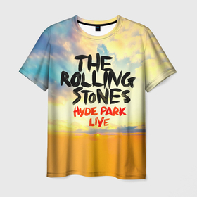 Мужская футболка 3D с принтом Hyde Park Live   The Rolling Stones в Курске, 100% полиэфир | прямой крой, круглый вырез горловины, длина до линии бедер | the rolling stones | бродяги | вольные странники | катящиеся камни | кит ричардс | мик джаггер | рок группа | рок н ролл | ролинг стоун | роллинг стоунс | рон вуд | стоунз | чарли уоттс