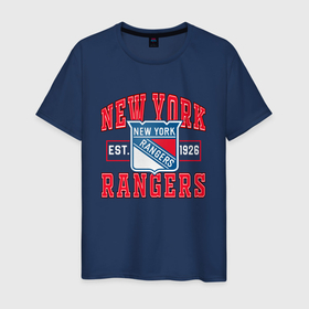 Мужская футболка хлопок с принтом NY RANGERS NHL | НЬЮ ЙОРК РЕЙНДЖЕРС в Санкт-Петербурге, 100% хлопок | прямой крой, круглый вырез горловины, длина до линии бедер, слегка спущенное плечо. | game | hockey | new york | nhl | ny rangers | sport | team | нью йорк | рейнджерс | рейнджеры | спорт | хоккей