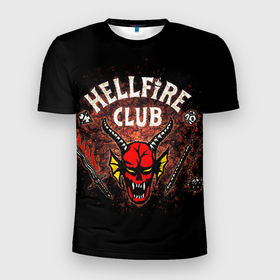 Мужская футболка 3D Slim с принтом hellfire club , 100% полиэстер с улучшенными характеристиками | приталенный силуэт, круглая горловина, широкие плечи, сужается к линии бедра | Тематика изображения на принте: club | dungeons and dragons | game | hell | hellfire | hellfire club | logo | retro | stranger | stranger things | игры | логотип | настолки | очень | очень странные дела | подземелье и драконы | ретро | ретро игры | странные
