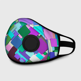 Маска из неопрена с принтом MULTICOLORED SQUARES в Курске, неопрен 100% | Форма огибающая нос. Резинки для ушей с дополнительной резинкой на затылке. Клапан для выдоха для активного дыхания при занятиях спортом. Эластичный материал маски и окантовки для лучшего растяжения и прилегания маски.  | веселый | геометрический | геометрия | желтый | зеленый | квадраты | красный | красочный | разноцветный | синий | современный | узор | формы | цвета | яркий