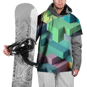 Накидка на куртку 3D с принтом GEOMETRIC SHAPES в Новосибирске, 100% полиэстер |  | вектор | геометрические фигуры | геометрический | графический | зеленый | красочный | розовый | синий | текстура | треугольники | узор | форма | формы