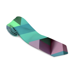 Галстук 3D с принтом GEOMETRIC SHAPES в Белгороде, 100% полиэстер | Длина 148 см; Плотность 150-180 г/м2 | Тематика изображения на принте: вектор | геометрические фигуры | геометрический | графический | зеленый | красочный | розовый | синий | текстура | треугольники | узор | форма | формы