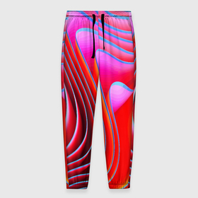 Мужские брюки 3D с принтом Разноцветные неоновые полосы   Волна   Multicolored neon stripes   Wave в Курске, 100% полиэстер | манжеты по низу, эластичный пояс регулируется шнурком, по бокам два кармана без застежек, внутренняя часть кармана из мелкой сетки | abstraction | color | fashion | neon | pattern | raster | stripe | wave | абстракция | волна | мода | неон | паттерн | полоса | растр | цвет