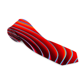 Галстук 3D с принтом Разноцветные неоновые полосы   Волна   Multicolored neon stripes   Wave в Курске, 100% полиэстер | Длина 148 см; Плотность 150-180 г/м2 | abstraction | color | fashion | neon | pattern | raster | stripe | wave | абстракция | волна | мода | неон | паттерн | полоса | растр | цвет