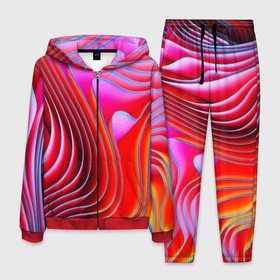 Мужской костюм 3D с принтом Разноцветные неоновые полосы   Волна   Multicolored neon stripes   Wave в Курске, 100% полиэстер | Манжеты и пояс оформлены тканевой резинкой, двухслойный капюшон со шнурком для регулировки, карманы спереди | abstraction | color | fashion | neon | pattern | raster | stripe | wave | абстракция | волна | мода | неон | паттерн | полоса | растр | цвет