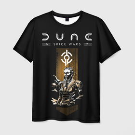 Мужская футболка 3D с принтом Dune: Spice Wars фракция фримены в Новосибирске, 100% полиэфир | прямой крой, круглый вырез горловины, длина до линии бедер | Тематика изображения на принте: dune | dune spice wars | dune: spice wars | spice wars | дюна | персонаж | персонажи | фракции | фримены