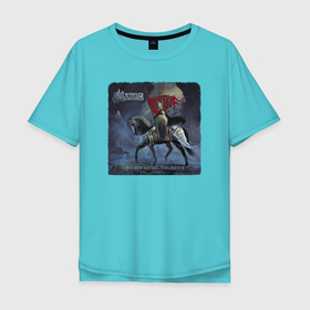 Мужская футболка хлопок Oversize с принтом Saxon , 100% хлопок | свободный крой, круглый ворот, “спинка” длиннее передней части | heavy metal | metal | metallica | rock | sabaton | saxon | хэви метал