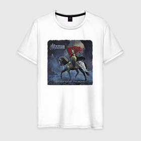 Мужская футболка хлопок с принтом Saxon в Белгороде, 100% хлопок | прямой крой, круглый вырез горловины, длина до линии бедер, слегка спущенное плечо. | heavy metal | metal | metallica | rock | sabaton | saxon | хэви метал