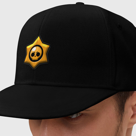 Кепка снепбек с прямым козырьком с принтом Brawl stars логотип в Курске, хлопок 100% |  | 