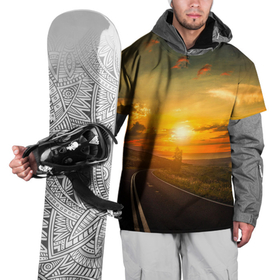 Накидка на куртку 3D с принтом Закат у океана в Тюмени, 100% полиэстер |  | дорога | закат | море | океан | природа | романтика | солнце