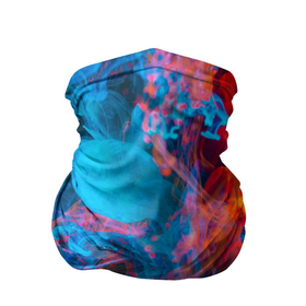 Бандана-труба 3D с принтом Красный и синий абстрактный дым в Екатеринбурге, 100% полиэстер, ткань с особыми свойствами — Activecool | плотность 150‒180 г/м2; хорошо тянется, но сохраняет форму | абстракция | дым | краски | красный | синий | цвета