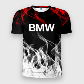 Мужская футболка 3D Slim с принтом bmw надпись в Курске, 100% полиэстер с улучшенными характеристиками | приталенный силуэт, круглая горловина, широкие плечи, сужается к линии бедра | bmw | bmw performance | m | motorsport | performance | бмв | моторспорт