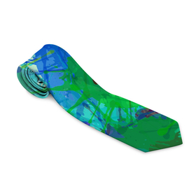 Галстук 3D с принтом Разноцветные кляксы в Санкт-Петербурге, 100% полиэстер | Длина 148 см; Плотность 150-180 г/м2 | абстракция | желтый | зеленый | кляксы | краски | красный | разноцветные | синий | цвета