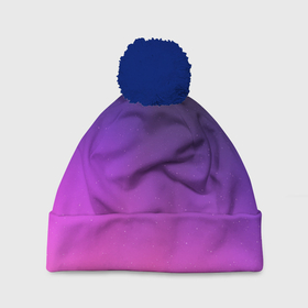Шапка 3D c помпоном с принтом Розовофиолетовый градиент в Санкт-Петербурге, 100% полиэстер | универсальный размер, печать по всей поверхности изделия | gradient | pink | shine | блестки | градиент | розовый | северное | сияние | фиолетовый