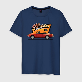 Мужская футболка хлопок с принтом Classic ride в Тюмени, 100% хлопок | прямой крой, круглый вырез горловины, длина до линии бедер, слегка спущенное плечо. | авто | автомобиль | гонки | гоночная | машина | скорость | тачка