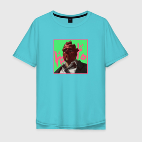 Мужская футболка хлопок Oversize с принтом Шин арт в Тюмени, 100% хлопок | свободный крой, круглый ворот, “спинка” длиннее передней части | anime | dorohedoro | shin | аниме | анимэ | дорохэдоро | шин