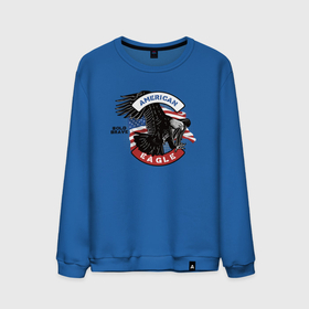 Мужской свитшот хлопок с принтом Американский орел USA в Кировске, 100% хлопок |  | usa | америка | американский | орел | сша