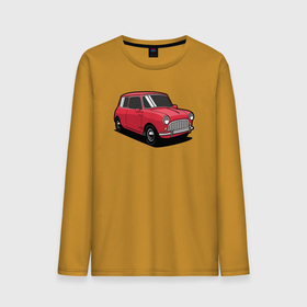 Мужской лонгслив хлопок с принтом Маленькая красная машина в Белгороде, 100% хлопок |  | авто | автомобиль | женский авто | компактный авто | красная машина | машина