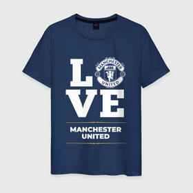 Мужская футболка хлопок с принтом Manchester United Love Classic в Курске, 100% хлопок | прямой крой, круглый вырез горловины, длина до линии бедер, слегка спущенное плечо. | Тематика изображения на принте: club | football | logo | love | manchester | manchester united | united | клуб | лого | манчестер | мяч | символ | спорт | футбол | футболист | футболисты | футбольный | юнайтед