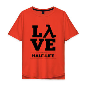 Мужская футболка хлопок Oversize с принтом Half Life Love Classic , 100% хлопок | свободный крой, круглый ворот, “спинка” длиннее передней части | half | half life | halflife | life | logo | love | игра | игры | лайф | лого | логотип | символ | халф