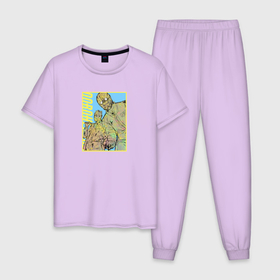 Мужская пижама хлопок с принтом Ной и Шин арт в Новосибирске, 100% хлопок | брюки и футболка прямого кроя, без карманов, на брюках мягкая резинка на поясе и по низу штанин
 | anime | dorohedoro | noi | shin | аниме | анимэ | дорохэдоро | ной | шин
