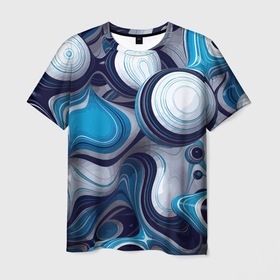 Мужская футболка 3D с принтом Авангардный объёмный паттерн   Avant garde volumetric pattern в Санкт-Петербурге, 100% полиэфир | прямой крой, круглый вырез горловины, длина до линии бедер | abstraction | pattern | vanguard | volume | абстракция | авангард | объём | паттерн