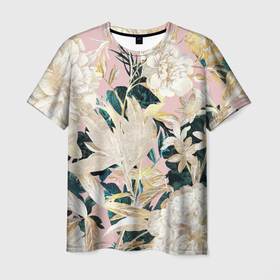 Мужская футболка 3D с принтом Цветы Королевский Цветочный Узор в Санкт-Петербурге, 100% полиэфир | прямой крой, круглый вырез горловины, длина до линии бедер | flowers | букет | природа | растение | флора | цветы