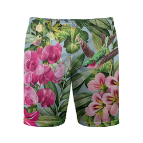 Мужские шорты спортивные с принтом Цветы Эдема ,  |  | flowers | букет | природа | растение | флора | цветы