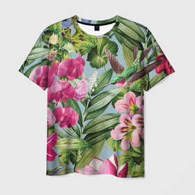 Мужская футболка 3D с принтом Цветы Эдема , 100% полиэфир | прямой крой, круглый вырез горловины, длина до линии бедер | flowers | букет | природа | растение | флора | цветы