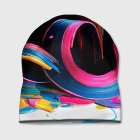 Шапка 3D с принтом Разноцветный мазки краски   Абстракция   Multicolored paint strokes   Abstraction , 100% полиэстер | универсальный размер, печать по всей поверхности изделия | abstraction | color | fashion | paint | smear | vanguard | абстракция | авангард | краска | мазок | мода | цвет