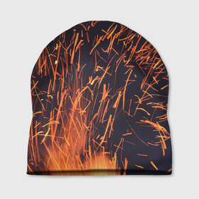 Шапка 3D с принтом Искры от пламени в Белгороде, 100% полиэстер | универсальный размер, печать по всей поверхности изделия | fire | fireplace | искры | костер | огонь | пламя