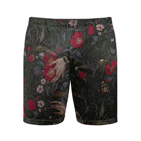 Мужские шорты спортивные с принтом Ботаника ,  |  | насекомые | паттерн | растения | тамблер | цветы
