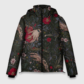 Мужская зимняя куртка 3D с принтом Ботаника в Белгороде, верх — 100% полиэстер; подкладка — 100% полиэстер; утеплитель — 100% полиэстер | длина ниже бедра, свободный силуэт Оверсайз. Есть воротник-стойка, отстегивающийся капюшон и ветрозащитная планка. 

Боковые карманы с листочкой на кнопках и внутренний карман на молнии. | насекомые | паттерн | растения | тамблер | цветы