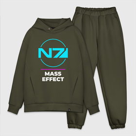 Мужской костюм хлопок OVERSIZE с принтом Символ Mass Effect в неоновых цветах в Новосибирске,  |  | effect | logo | neon | игра | игры | лого | логотип | масс | неон | символ | эффект