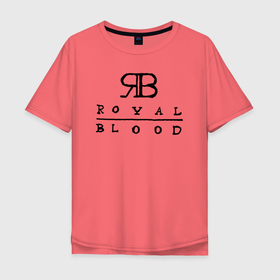 Мужская футболка хлопок Oversize с принтом RB Royal Blood в Тюмени, 100% хлопок | свободный крой, круглый ворот, “спинка” длиннее передней части | Тематика изображения на принте: royal blood | бен тетчер | гаражный рок | группа | королевская кровь | майк керр | рок | рок группа | роял блад | рояль блуд