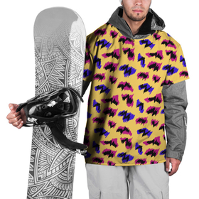 Накидка на куртку 3D с принтом Яркие пятна, паттерн в Белгороде, 100% полиэстер |  | абстрактный | желтый | неоновый | паттерн | пятна | розовые | синие | текстура | черные